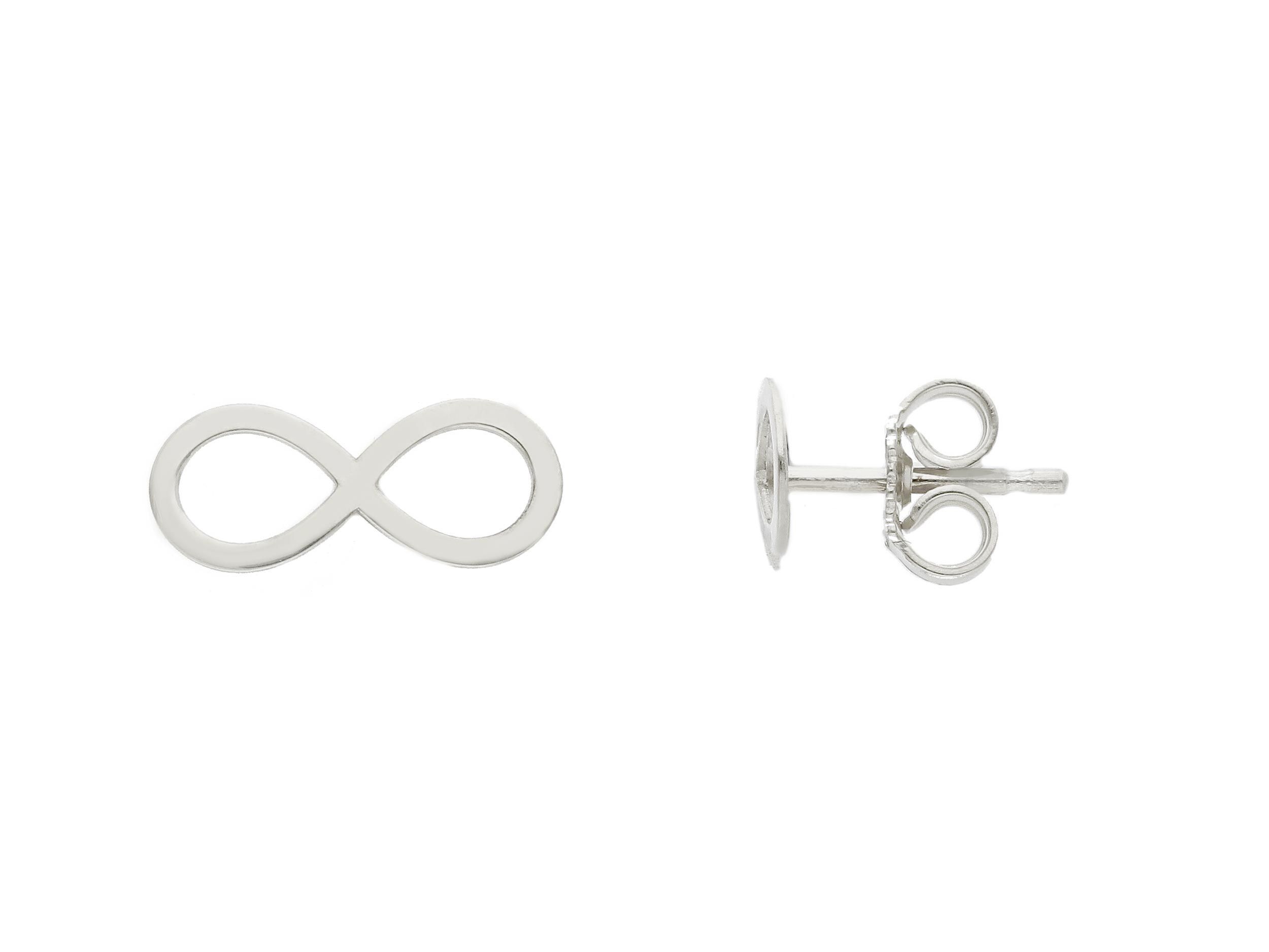 White gold infinity symbol earrings 9k (code S215277)